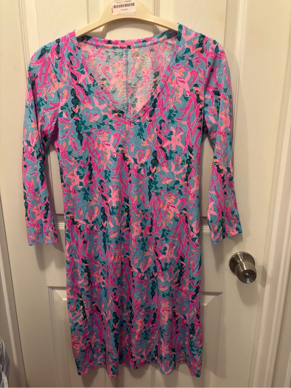 NWT Lilly Pulitzer Pink & Aqua Floral-Print Mini Dress